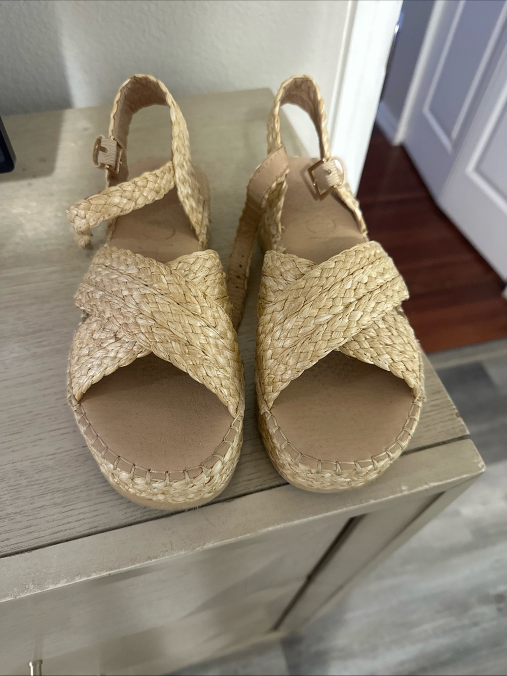 Beach Riot Braided Espadrille Sandals - Natural Straw